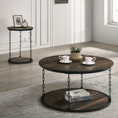 Furniture Of America Ophira Rustic Dark Brown 3 Pc. Table Set Model FM42904DB-3PK-END TABLE