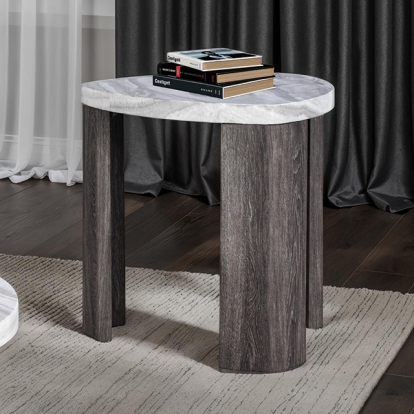 Furniture Of America Levis Contemporary Gray Triangle End Table Model FM44006GY-E