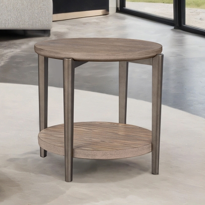 Furniture Of America Roros Contemporary Natural Round End Table Model FM44008NT-ER