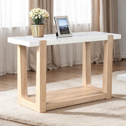 Furniture Of America Sundbry Modern Contemporary White/Natural Sofa Table Model FM44010NT-S