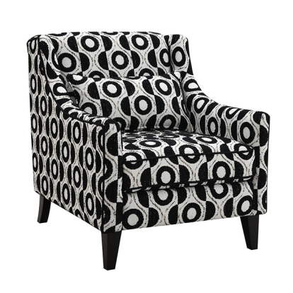 Furniture Of America Viviani Transitional White/Black Accent Chair Model FM61007BK-CH-PT