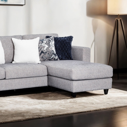 Furniture Of America Harlow Transitional Light Gray Reversible Chaise Sectional Model FM61008LG