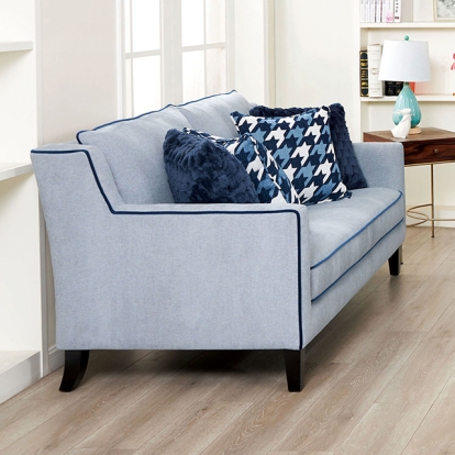 Furniture Of America Colindale Transitional Gray/Blue Loveseat Model FM61111BL-LV