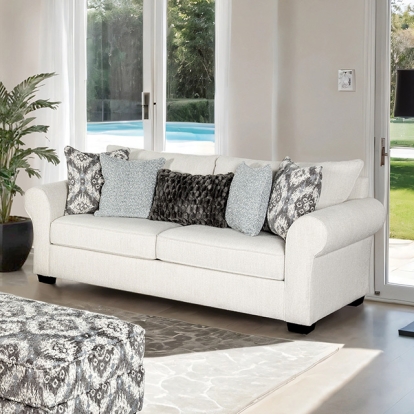Furniture Of America Queensbury Transitional White Sofa Model FM61113WH-SF