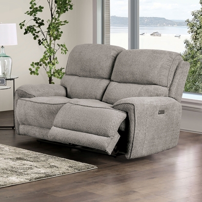 Furniture Of America Morcote Transitional Light Gray Power Loveseat Model FM62001LG-LV-PM