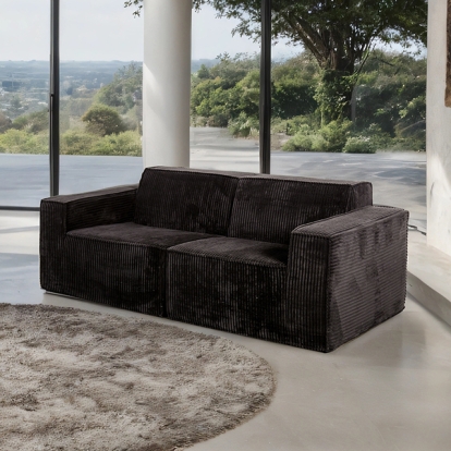 Furniture Of America Kimara Contemporary Black Loveseat (Compressed Foam) Model FM62100BK-LV-PK
