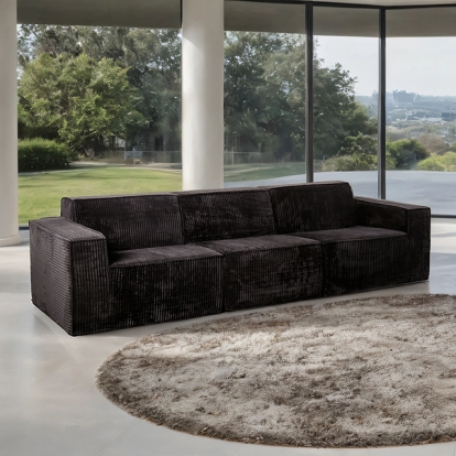 Furniture Of America Kimara Contemporary Black Sofa (Compressed Foam) Model FM62100BK-SF-PK