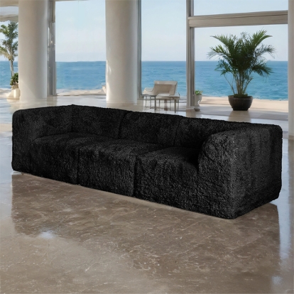 Furniture Of America Nappi Contemporary Black Sofa (Compressed Foam) Model FM62102BK-SF-PK