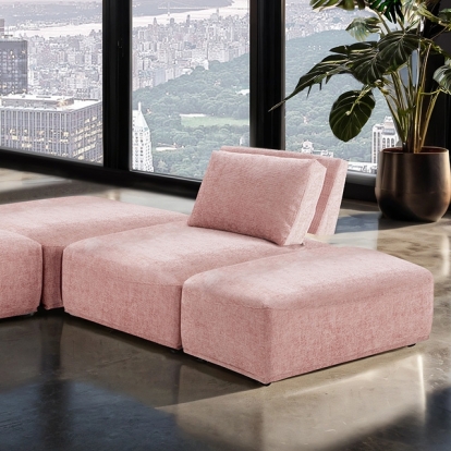 Furniture Of America Stavanger Contemporary Pink L-Sectional Model FM63001PK-F