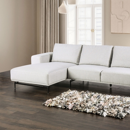Furniture Of America Baerum Contemporary Light Gray Sectional, Left Chaise Model FM63006LG-SECT-L