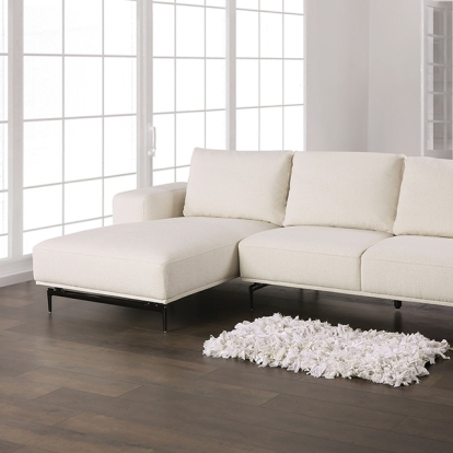 Furniture Of America Baerum Contemporary Linen White Sectional, Left Chaise Model FM63006WH-SECT-L