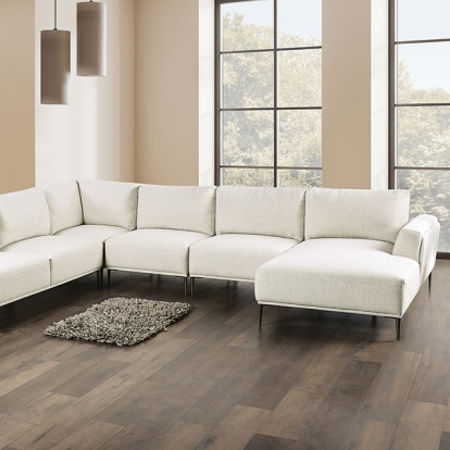 Furniture Of America Gladbach Contemporary Beige J-Shaped Sectional Model FM63007BG-SECT-J