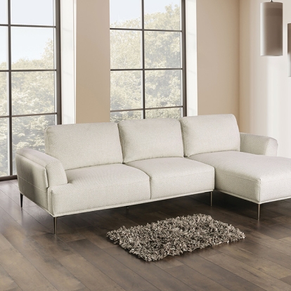 Furniture Of America Gladbach Contemporary Beige Sectional, Right Chaise Model FM63007BG-SECT-R
