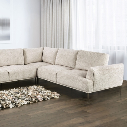 Furniture Of America Gladbach Contemporary Light Brown Large L-Sectional Model FM63007LB-SECT-LL