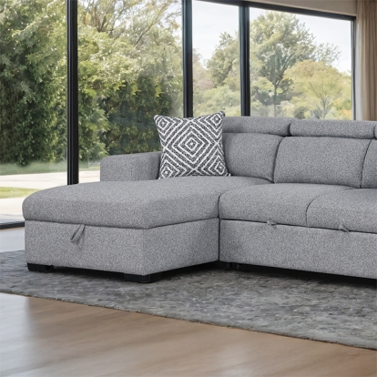 Furniture Of America Chatteris Contemporary Gray Sectional Model FM64000GY-SECT-L
