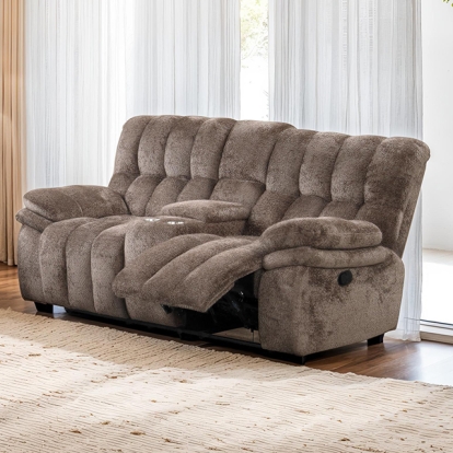 Furniture Of America Hieronymus Transitional Dark Brown Manual Loveseat Model FM64001DB-LV-M