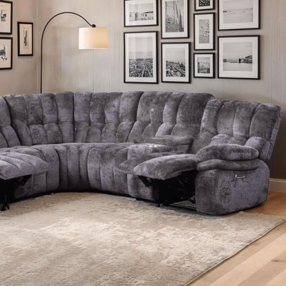Furniture Of America Hieronymus Transitional Dark Gray Power Sectional Model FM64001DG-SECT-PM
