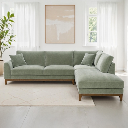 Furniture Of America Watton Mid-Century Modern Olive Green Sectional, Right Chaise Model FM64008GR-SECT-R