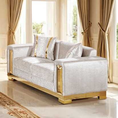 Furniture Of America Valdosta Glam Beige/Gold Loveseat Model FM67001BG-LV