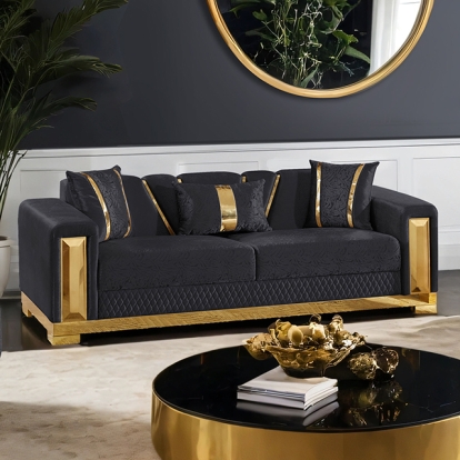 Furniture Of America Valdosta Glam Black/Gold Sofa Model FM67001BK-SF
