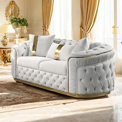 Furniture Of America Adelpha Glam Beige/Gold Loveseat Model FM67002BG-LV