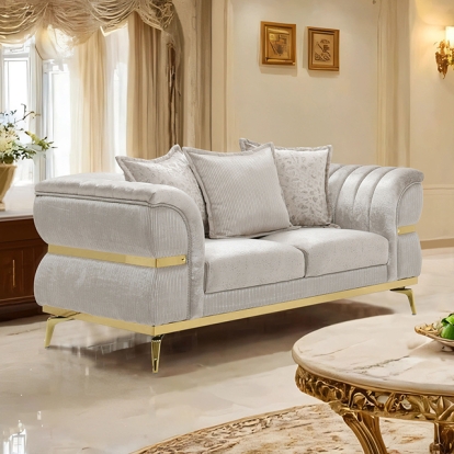Furniture Of America Charlevoix Glam Beige/Gold Loveseat Model FM67003BG-LV