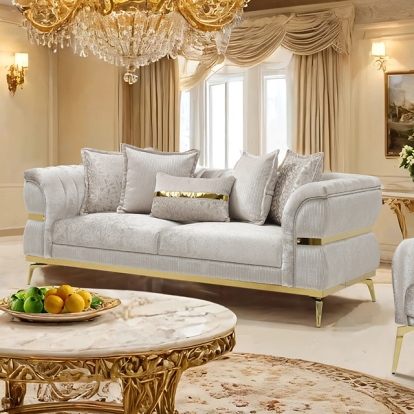 Furniture Of America Charlevoix Glam Beige/Gold Sofa Model FM67003BG-SF
