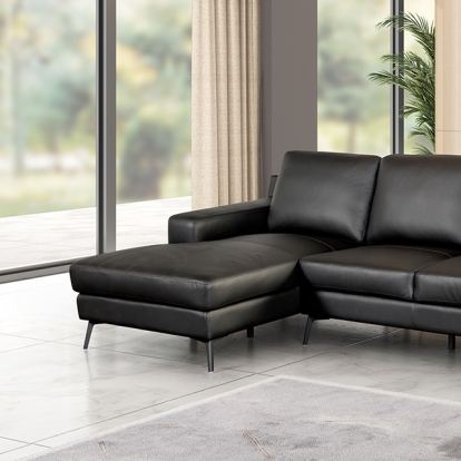 Furniture Of America Stordal Contemporary Black Sectional, Left Chaise Model FM69004BK-SECT-L