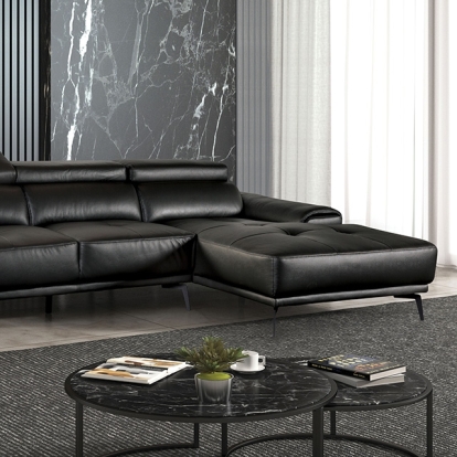 Furniture Of America Vadso Contemporary Black Sectional, Right Chaise Model FM69005BK-SECT-R