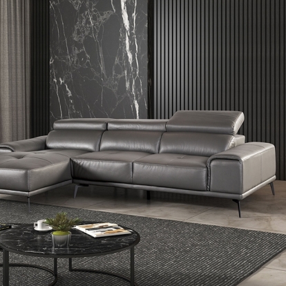 Furniture Of America Vadso Contemporary Dark Gray Sectional, Left Chaise Model FM69005DG-SECT-L