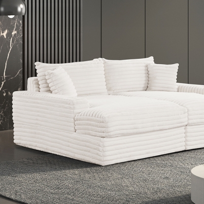 Furniture Of America Tavedestrand Contemporary White Double Chaise Sofa Model FM6900WH-PK