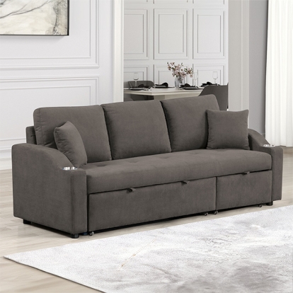 Furniture Of America Royden Contemporary Gray Sleeper Sofa Model FM6963GY-PK