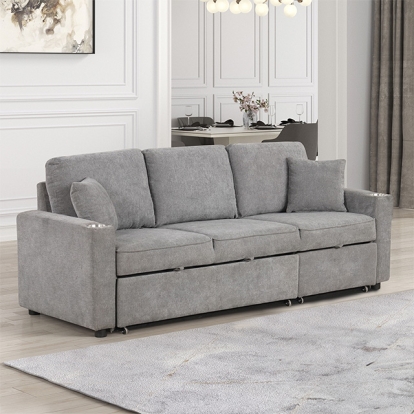 Furniture Of America Kendal Contemporary Gray Sleeper Sofa Sectional Model FM6965GY-SF-PK