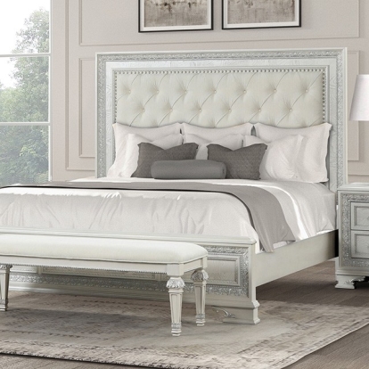 Furniture Of America Stella Mia Traditional Creamy White Bed Model FM70000WH-F-Queen Bed