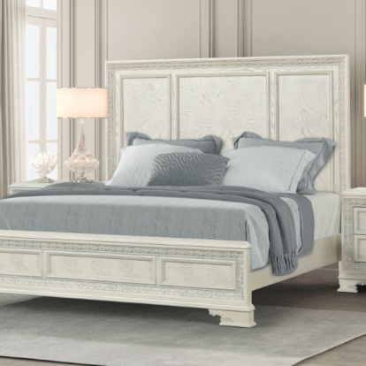 Furniture Of America Stella Mia Traditional Creamy White Bed Model FM70000WH-W-Queen Bed