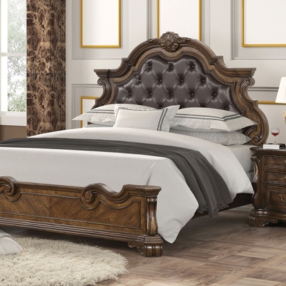 Furniture Of America Leovanni Traditional Dark Brown Bed Model FM70003DB-F-Queen Bed