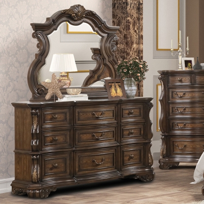 Furniture Of America Leovanni Traditional Dark Brown Dresser Model FM70003DB-D