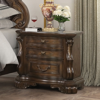 Furniture Of America Leovanni Traditional Dark Brown Nightstand Model FM70003DB-N