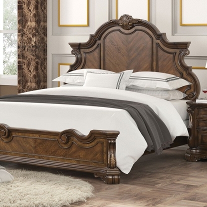 Furniture Of America Leovanni Traditional Dark Brown Bed Model FM70003DB-W-Queen Bed