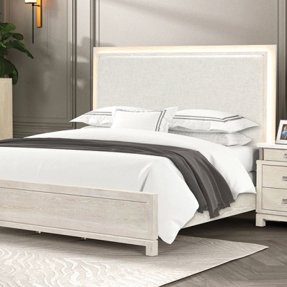 Furniture Of America Lafayette Transitional Weathered Gray Bed Model FM71501GY-Queen Bed