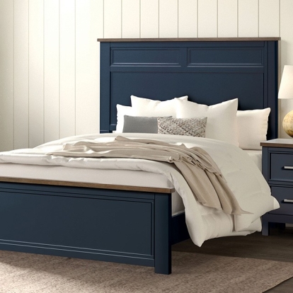 Furniture Of America Pinetop Modern Farmhouse Blue/Dark Brown Bed Model FM7171BL-Twin Bed