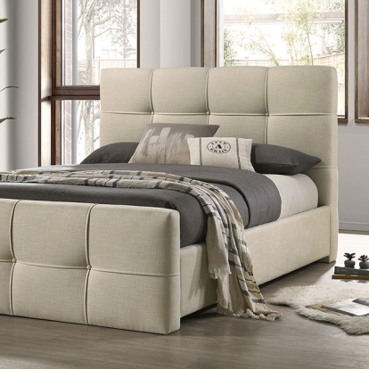 Furniture Of America Merced Contemporary Ivory Bed Model FM72007BG-Queen Bed