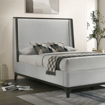 Furniture Of America Kelso Contemporary Light Gray/Dark Gray Bed Model FM72008DG-Queen Bed