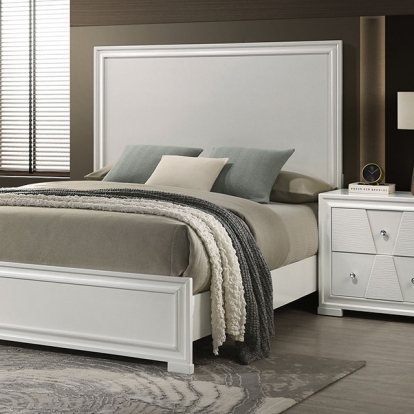 Furniture Of America Holsted Contemporary White Bed Model FM72012WH-Queen Bed