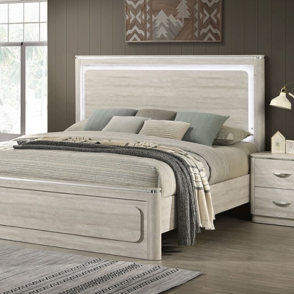 Furniture Of America Farsund Contemporary Dusty Gray Bed Model FM72013LG-Queen Bed