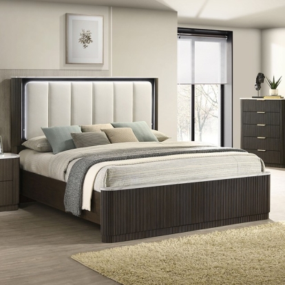 Furniture Of America Lantrisant Contemporary Dark Walnut Bed Model FM72014DW-Queen Bed