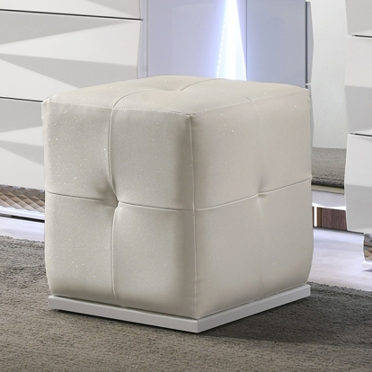 Furniture Of America Prisma Contemporary White Vanity Stool Model FM72016WH-VS