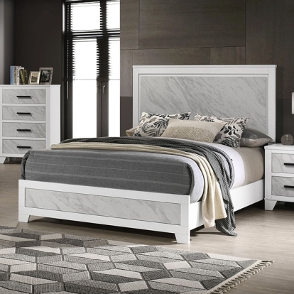 Furniture Of America Darlene Contemporary White Bed Model FM72018WH-E.King Bed