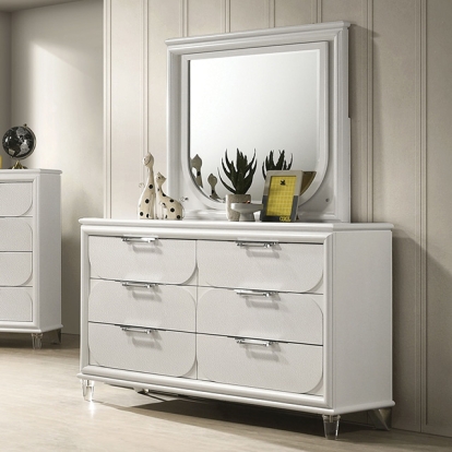 Furniture Of America Lareina Contemporary Pearl White Dresser Model FM72081WH-D