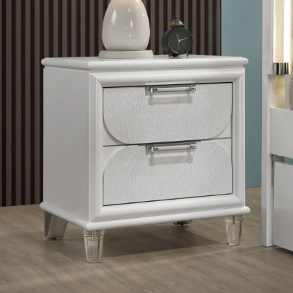 Furniture Of America Lareina Contemporary Pearl White Nightstand Model FM72081WH-N